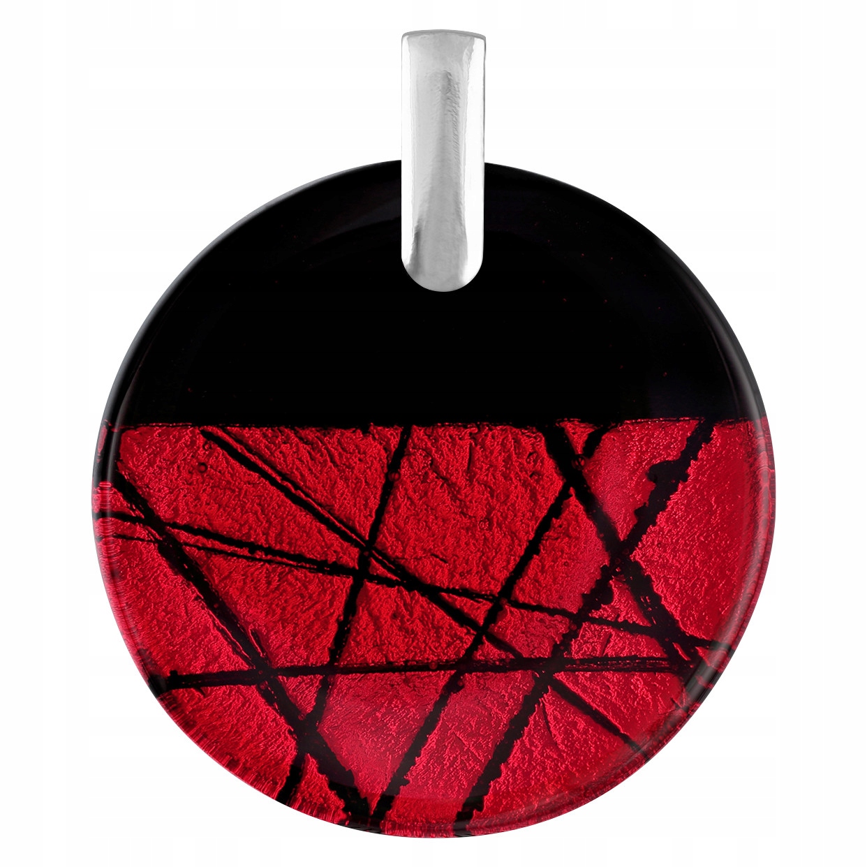 Dámský červený přívěsek Harf sklo murano kolečko