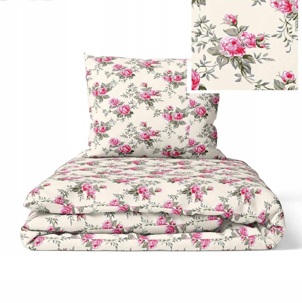 Krepové povlečení 200 x 220 cm 2 x 70 x 80 cm Polská Výroba, vzor: Růžičky B