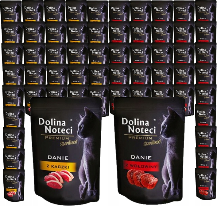 Levně Vlhké krmivo pro kočky Dolina Noteci Premium Dish MIX 2 příchutí Sterilované 60 ks