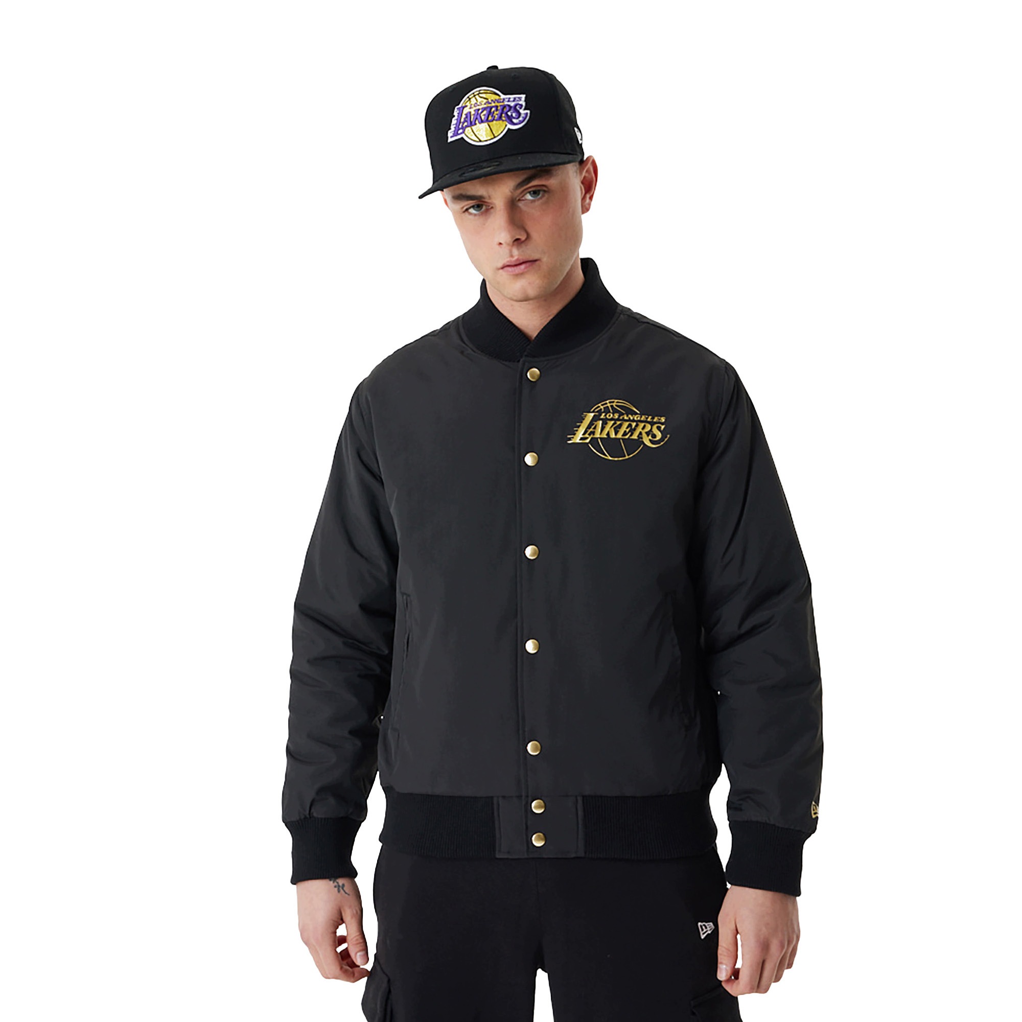 Kurtka męska New Era Nba Script Bp Bomber Los Angeles Lakers black