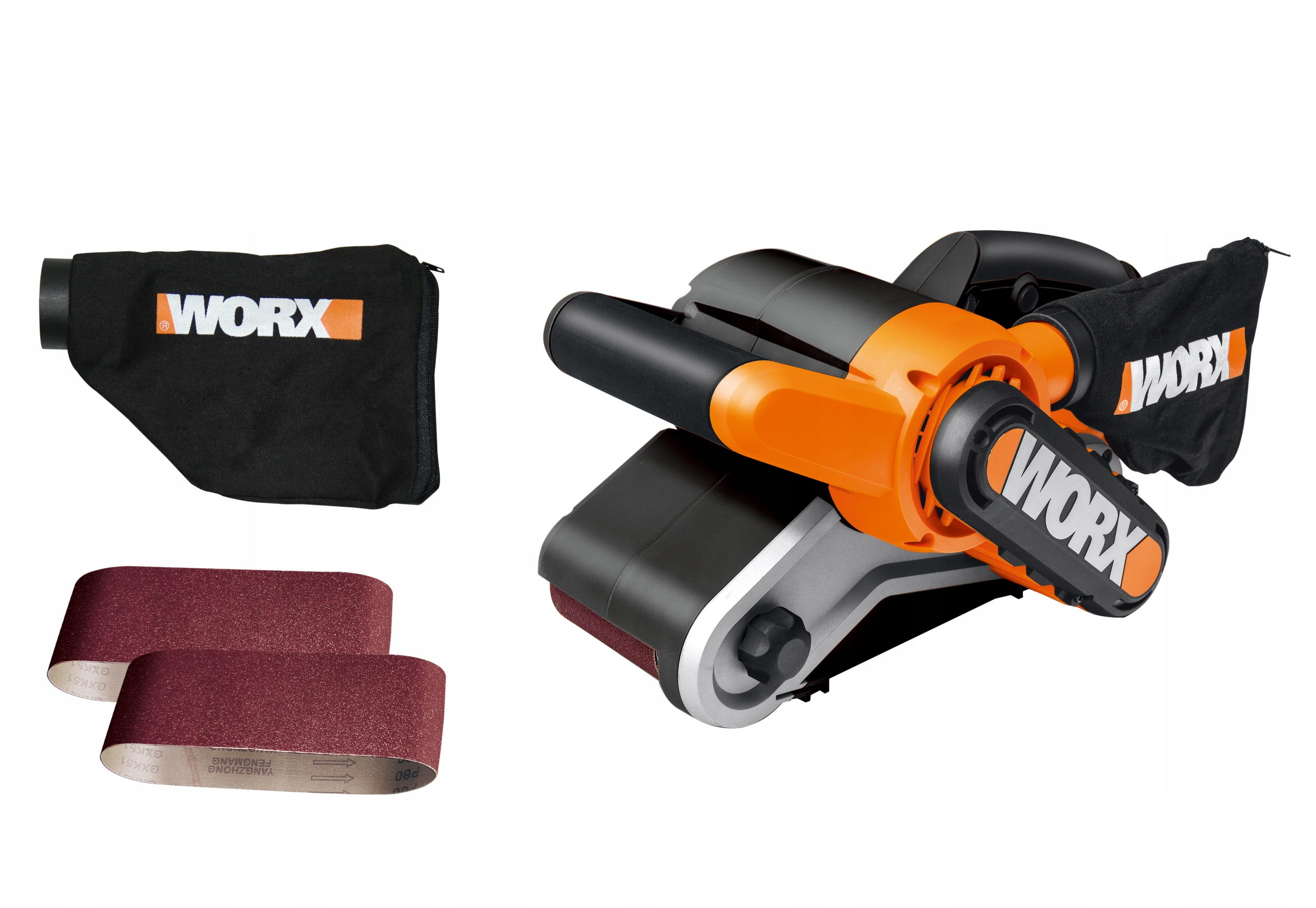 

Worx Szlifierka Taśmowa 950W 76X533M + Akc WX661.1