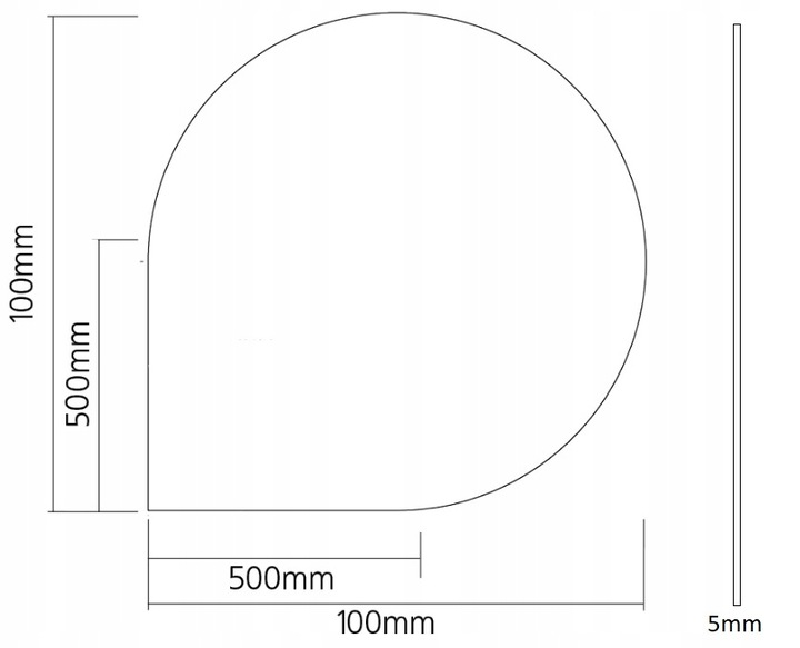 SZYBA 1000x1000mm HARTOWANA PODSTAWA POD PIEC KOMINEK 100x100cm ALIMAR Kod producenta 9625225475443