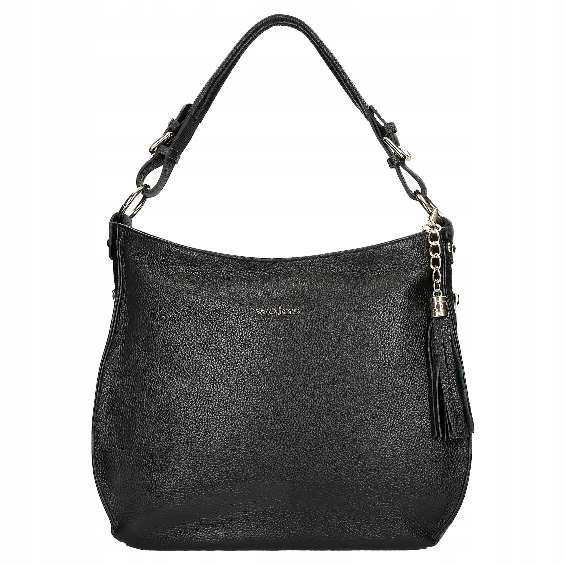 Velká černá kožená dámská kabelka