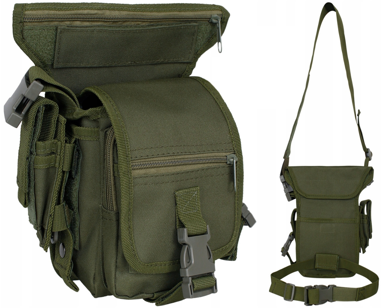 Torba biodrowa biodrówka Saszetka Nerka Mfh z mocowaniem na udo Olive