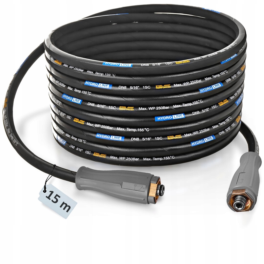 Hadice 15 m pro myčku Karcher Hd Hds s Easy Lock Force DN8 Max 250 Bar 155°C TR22