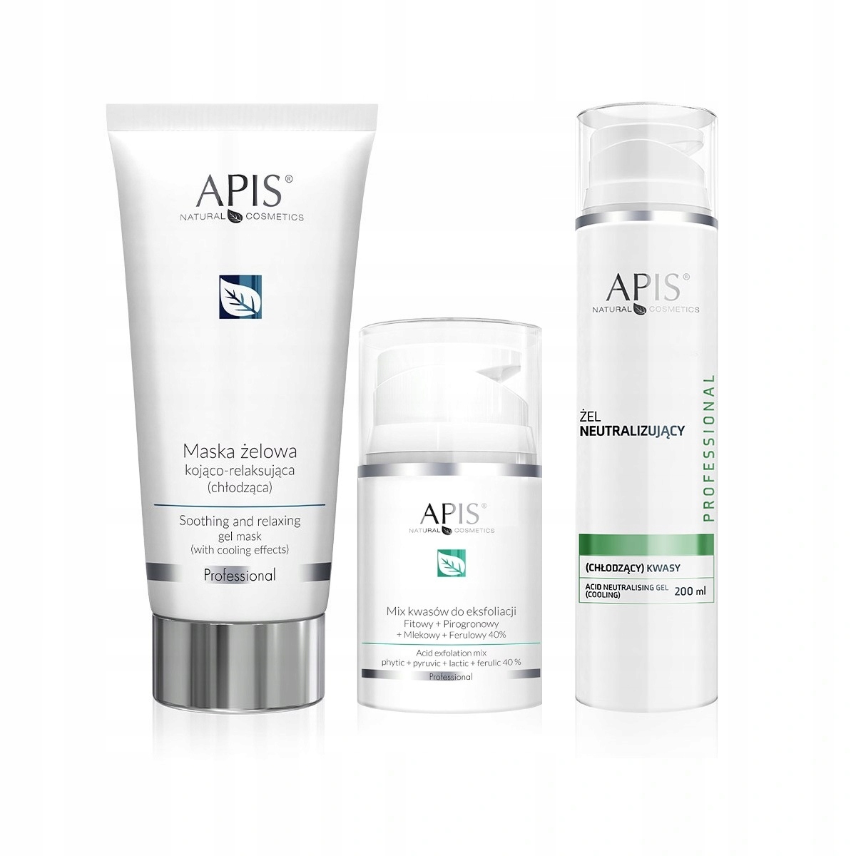 APIS ZESTAW MIX KWASÓW FITOWY NEUTRALIZATOR MASKA ŻELOWA