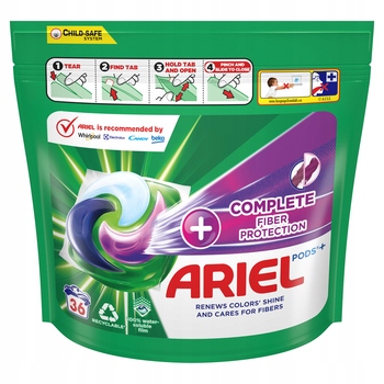 Levně Ariel Kapsle na praní Complete Fiber Protection 36 ks 907,2 g