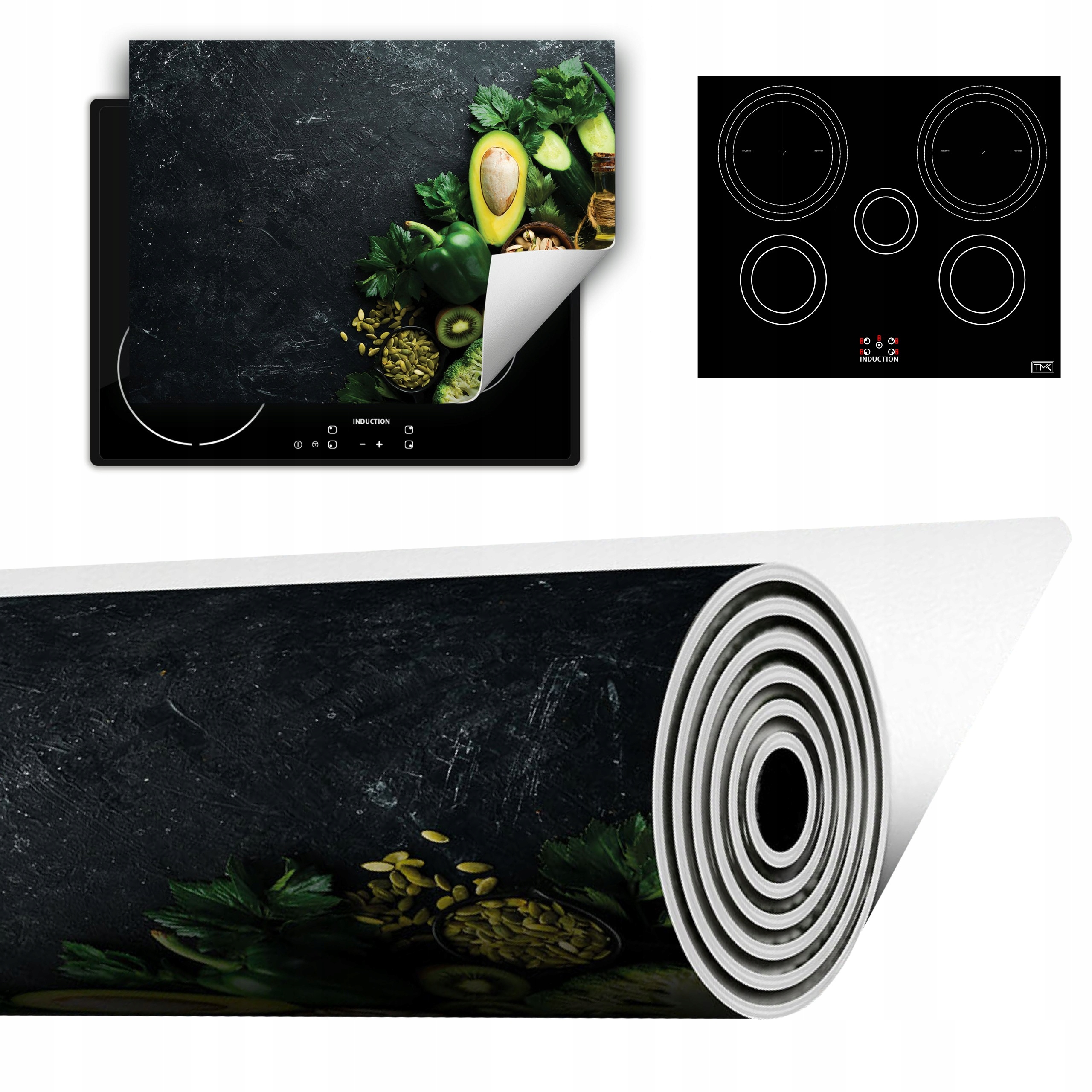 Vinylová Podložka Do Kuchyně Více Místa 70x52 zelená zelenina