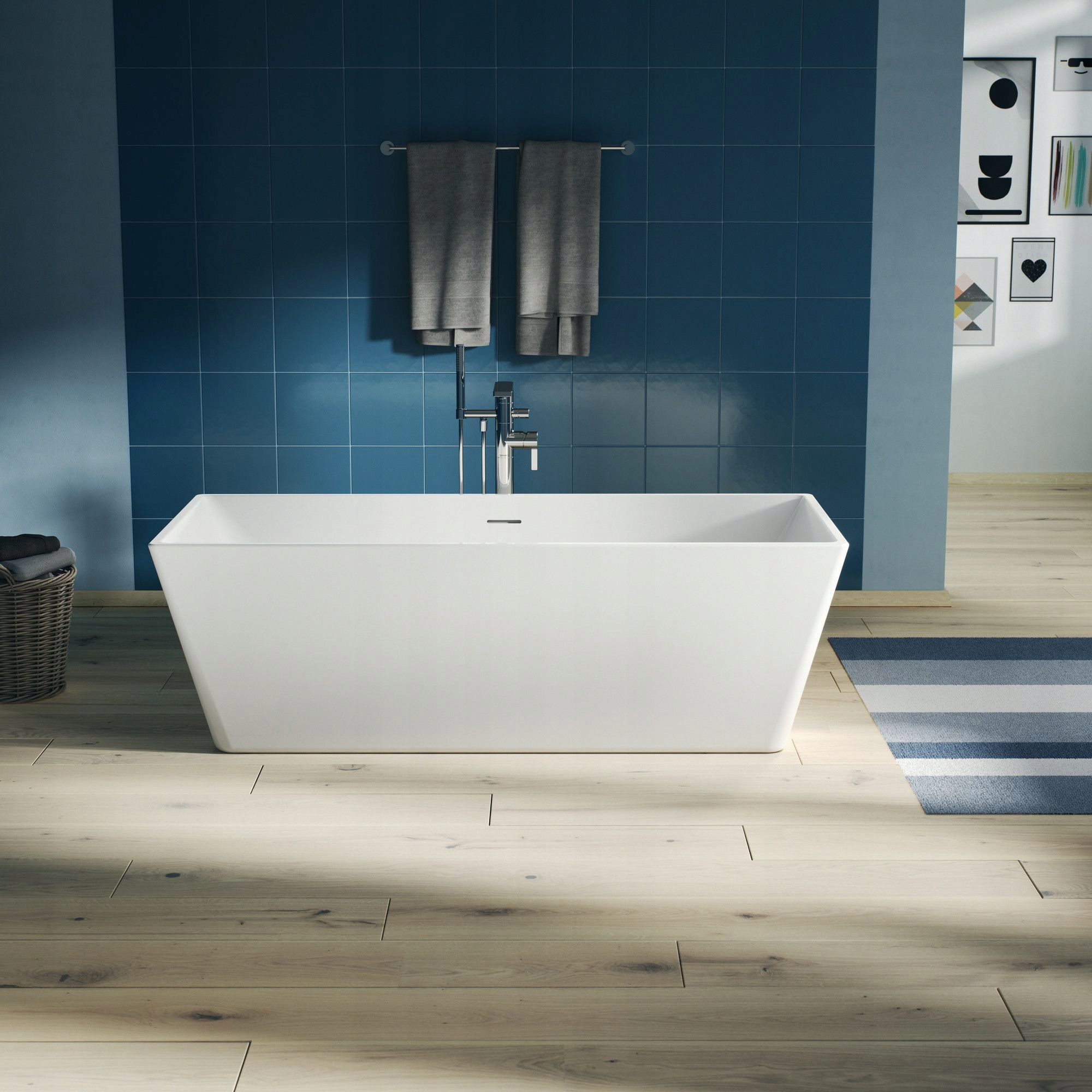 Wanna wolnostojąca Duravit DuraSkye 1700 800 x 440 mm biała