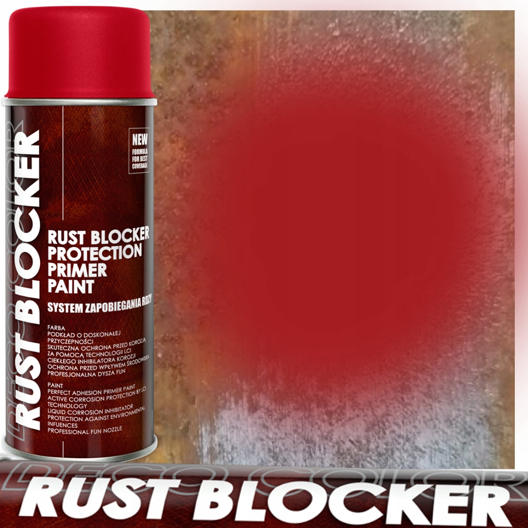 Farba na Rdzę spray Czerwony Ral 3000 4w1 Rust Blocker