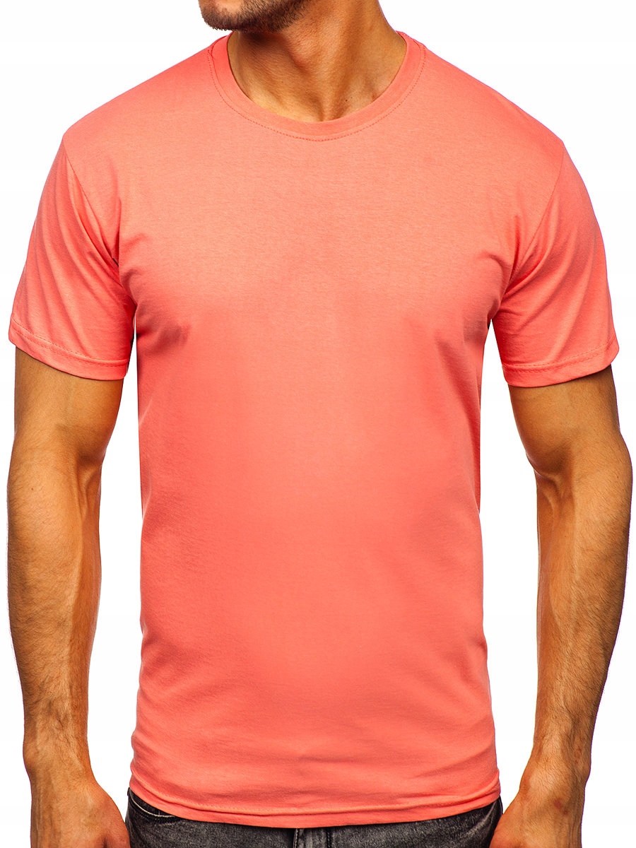 

T-shirt Męski Gładki Koralowy 192397 Rozmiar_m