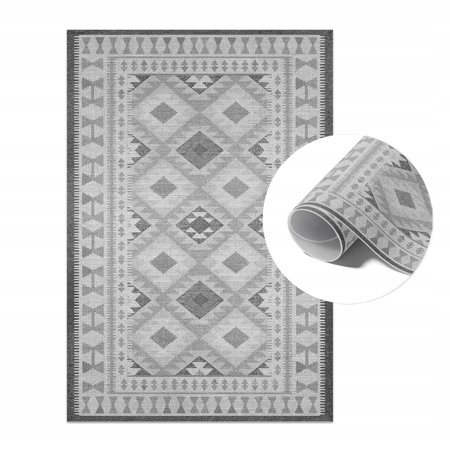 Tarasowy Dywan Winylowy Pcv Do Ogrodu i Na Balkon Szare romby 120x180