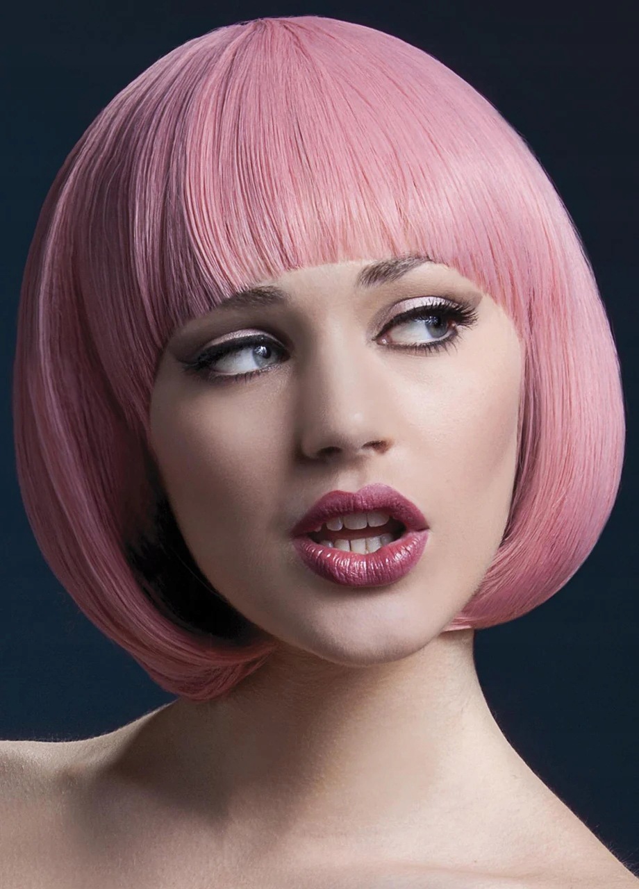 Krátká růžová paruka Bob Professional Růžové vlasy s cosplayovou hřívou