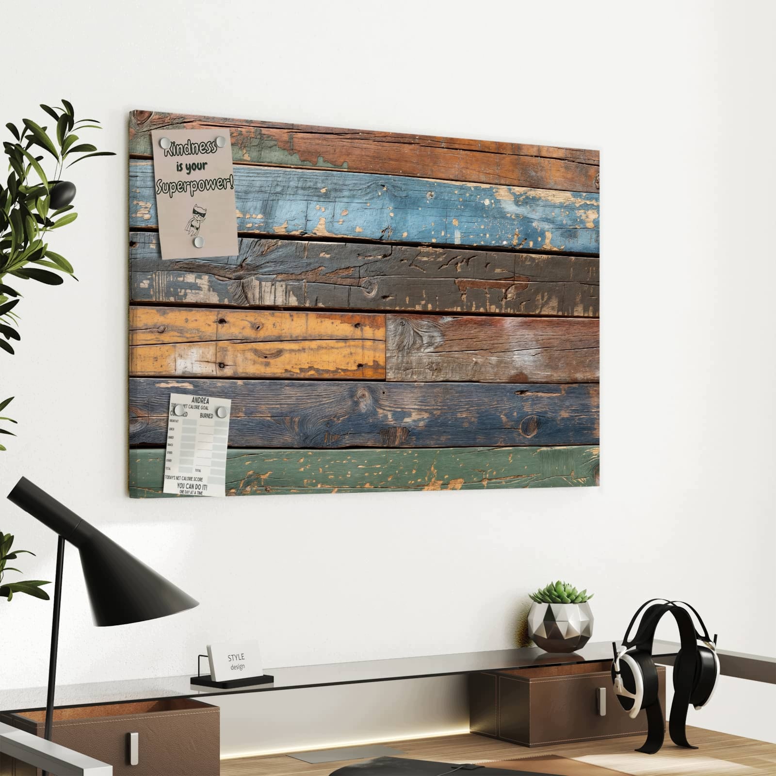 Magnetická tabule Barevné Deska dřevěná 60 × 40 cm