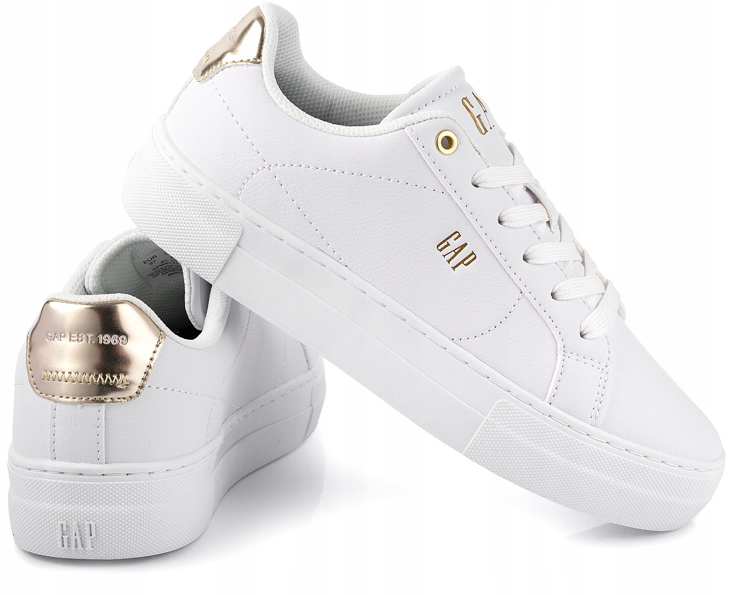 Damskie buty sneakersy sportowe Gap skóra ekologiczna białe 41