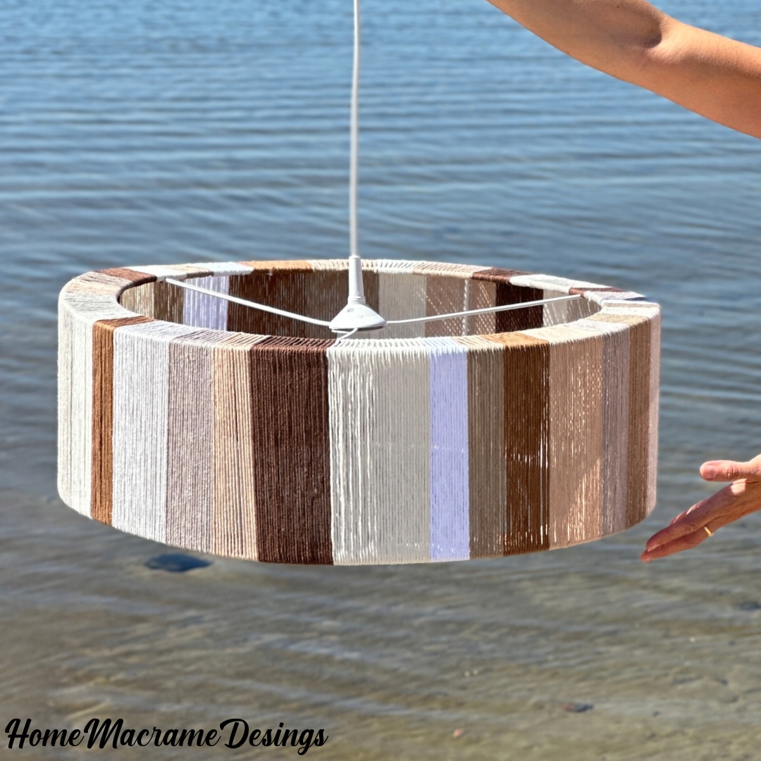 Pôsobivé ručne pletené tienidlo Makramová lampa s priemerom 60 cm