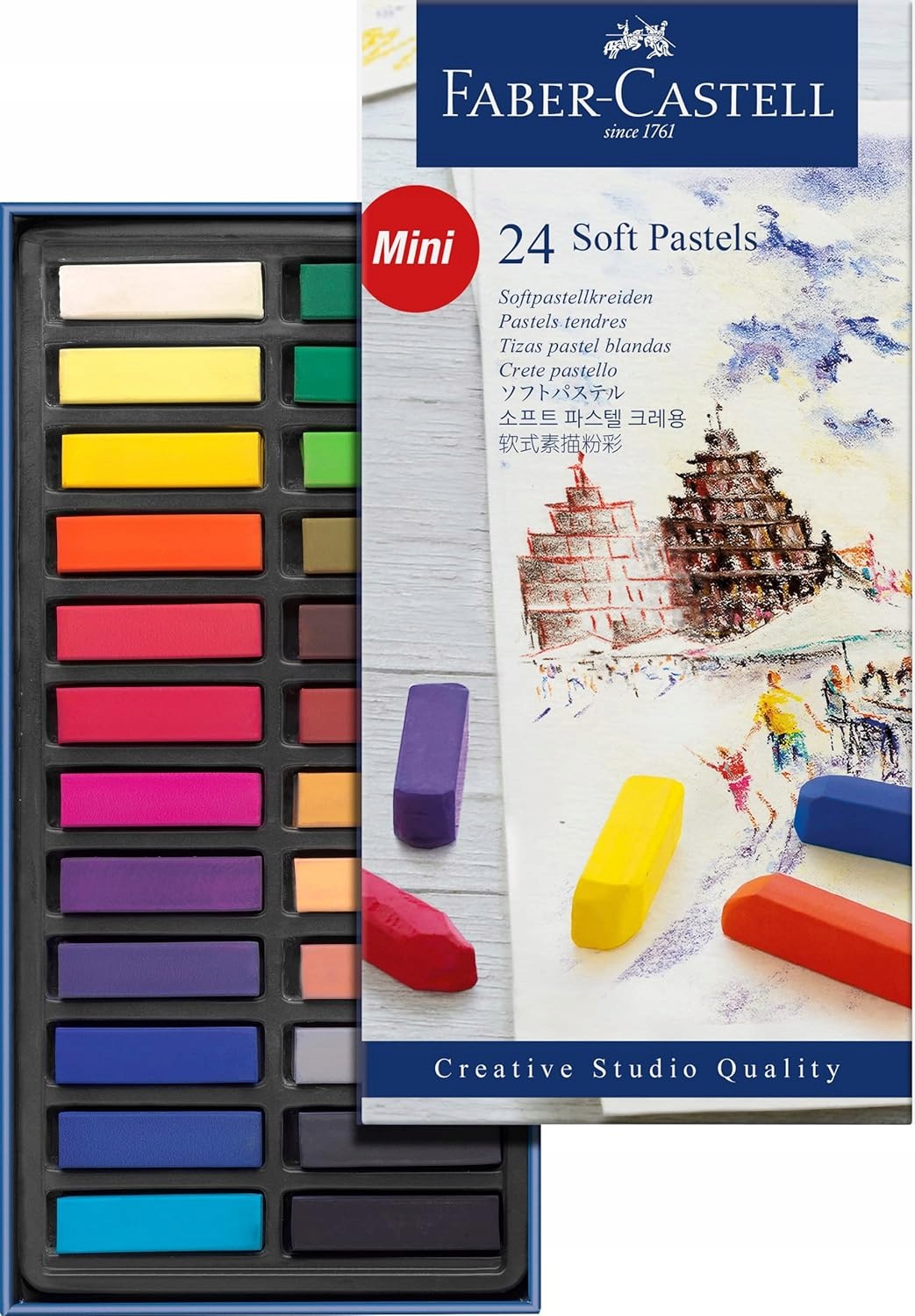 Faber-Castell miękkie pastele 24 sztuki, kredki do rysowania dla dorosłych