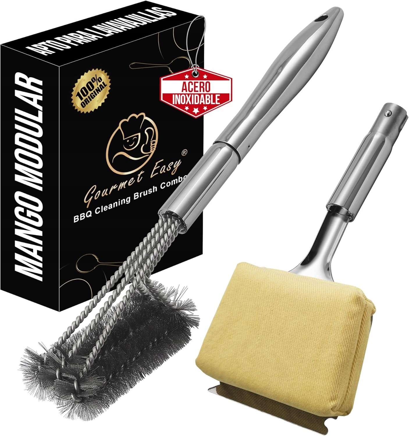 Příslušenství Pro Čištění Grilu Kartáč Škrabka Houbička Ocel