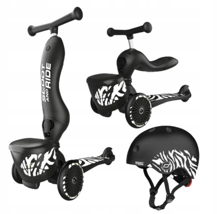 

Scoot And Ride Jeździk hulajnoga 2w1 kask Zebra