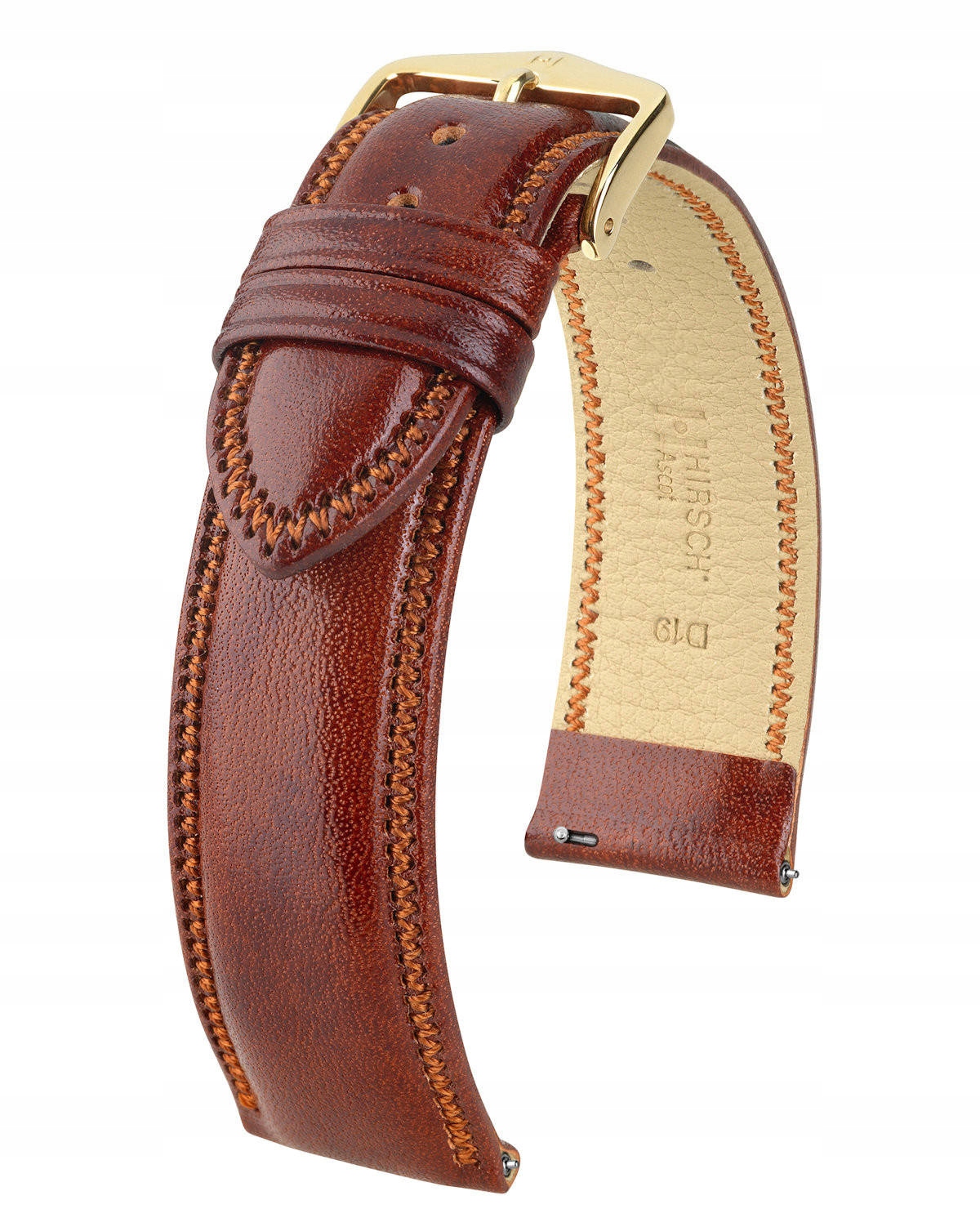 Hnědý Elegantní Kožený Řemínek Pro Hodinky Hirsch Ascot 20 mm