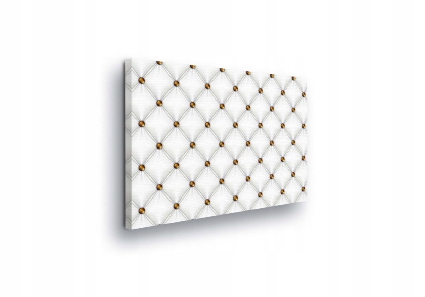Obraz 80x60 Prošívaný kosočtverec luxus elegance textura bílé zlato dekor šik
