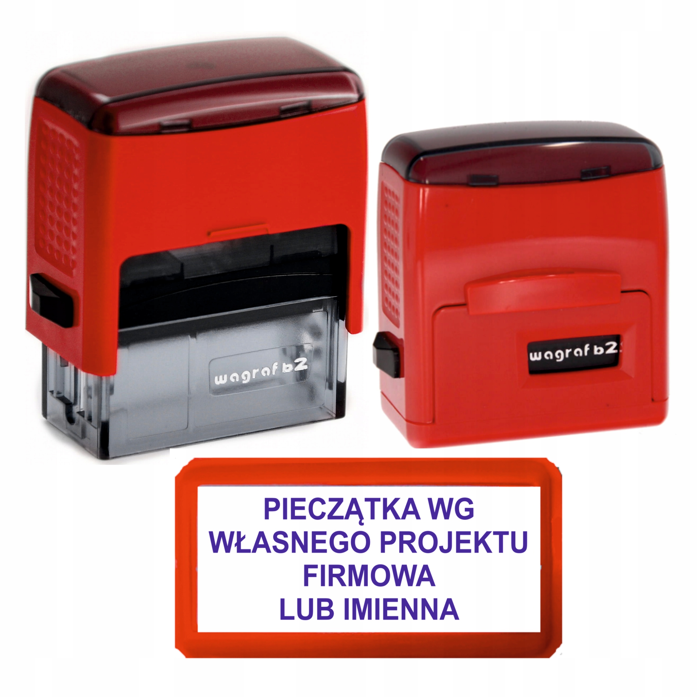 Pieczątka Firmowa Wagraf B2s 38x14mm do 4 linii + Projekt + Gumka