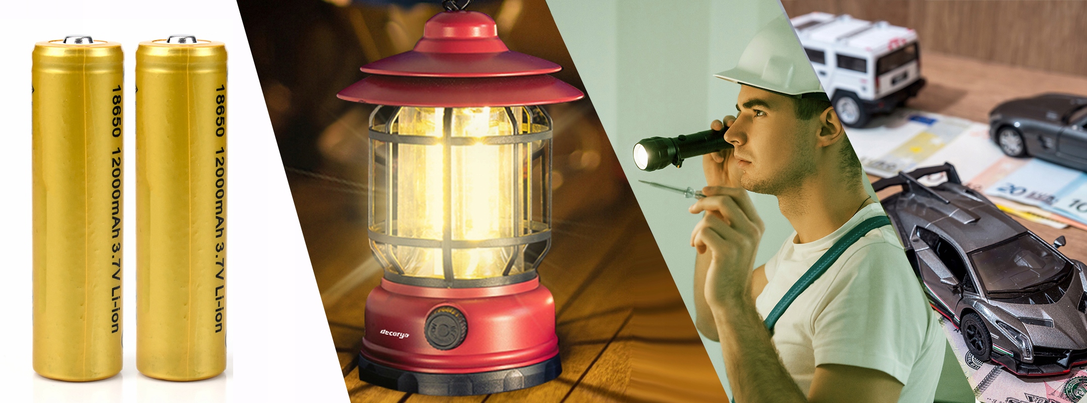 LAMPA AKUMULATOROWA BEZPRZEWODOWA ŁADOWANA USB-C UCHWYT +LATARKA LED COB Wysokość 25 cm