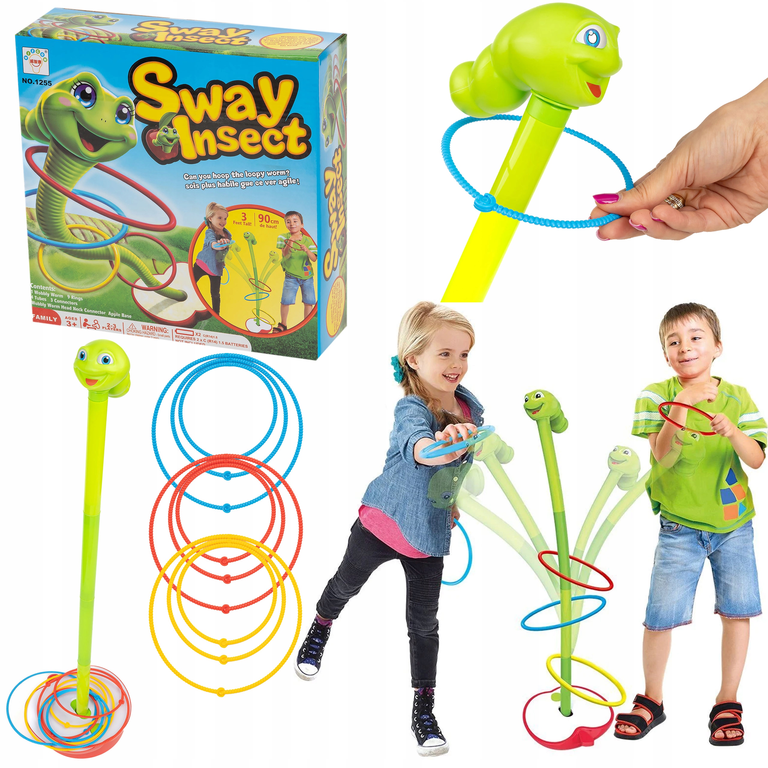 GRA ZRĘCZNOŚCIOWA TAŃCZĄCY ROBAK DLA DZIECI SWAY INSECT RZUCANIE PIERŚCIENI