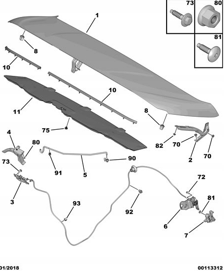 9817297580 - СЦЕПКА КАПОТА КАПОТА OPEL COMBO E 18-