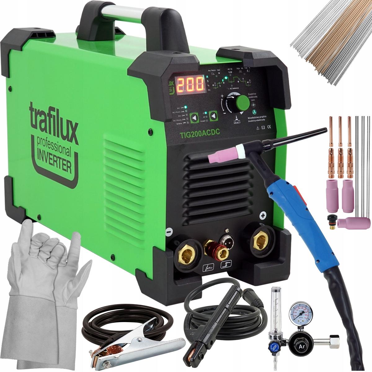 TRAFILUX 200A точковий зварювальний апарат TIG AC DC імпульсний комплект