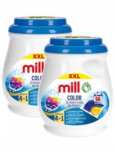 Levně Kapsle na praní barevných tkanin MILL Color 50 Ks x2