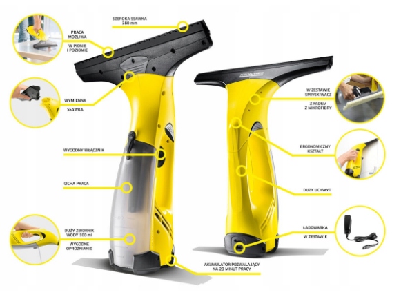 MOCNA I WYTRZYMAŁA MYJKA KARCHER DO OKIEN PŁYTEK Maksymalne ciśnienie pary 0 bar