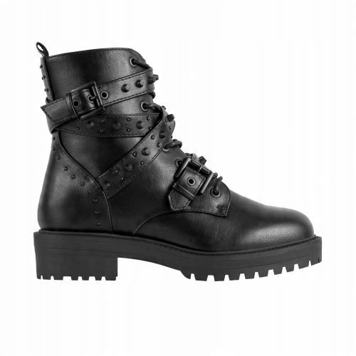 

Buty Wjs trzewiki damskie z ozdobnymi paskami r.41