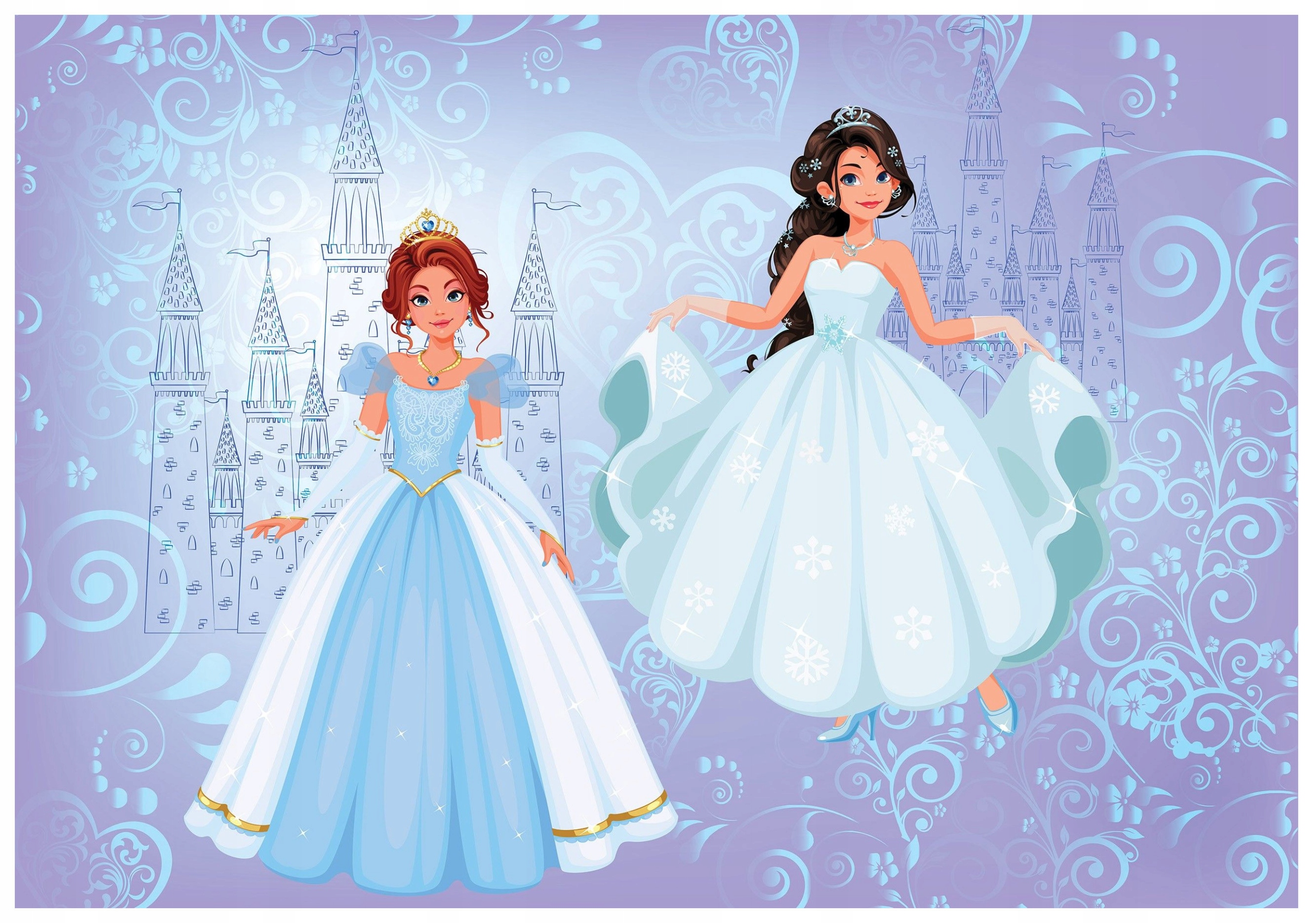 Tapeta Princezna Zámek Pohádka Ilustrace do dětského pokoje 416x290 lepidlo