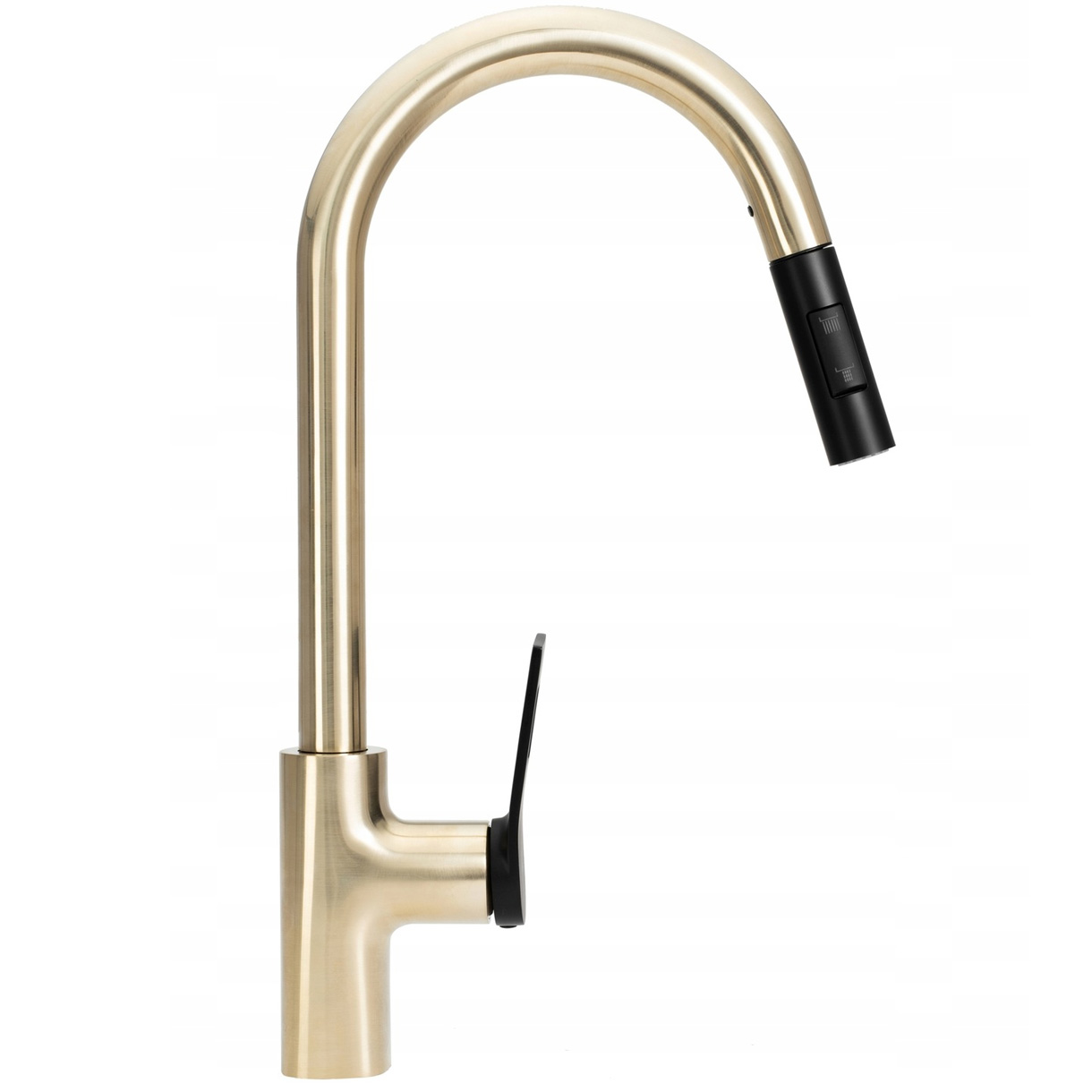 Kuchynská Batéria Rea Soul Zlatá Brúsená Čierna S Výsuvnou Hubicou
