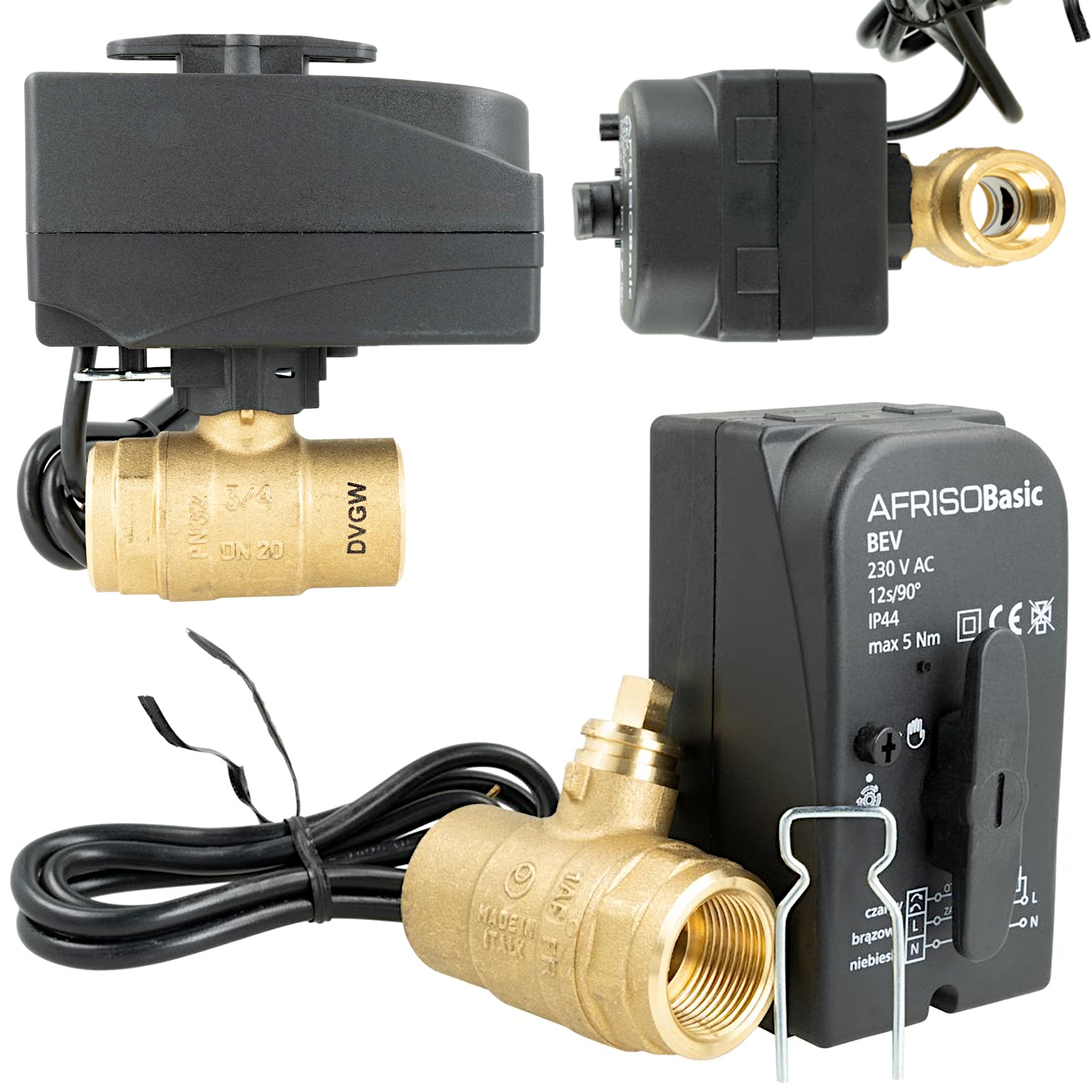 2-CESTNÝ Guľový Ventil S Pohonom Bev DN20 3/4" 230 V Nc, Pohon Afriso