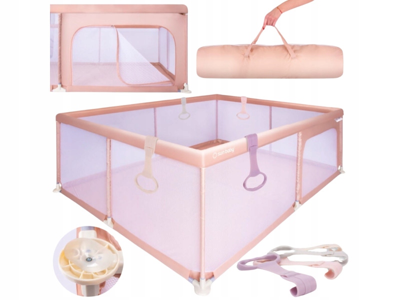 Kojec dla dziecka Sun Baby Z-B02.008.0.2-B13.001.0.2 150 x200 x68 cm Różowy