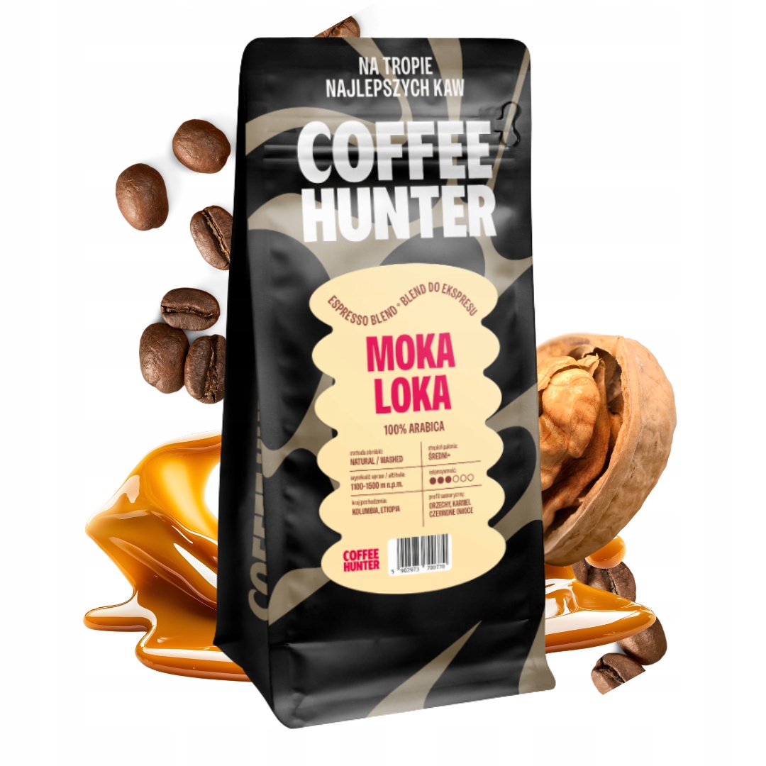 Levně Káva zrnková Moka Loka Coffe Hunter 1 kg 100% Arabica Blend Do Kávovaru