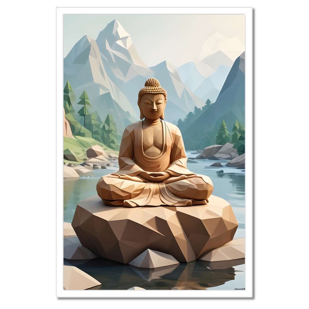 Plakáty v rámu 40x60 Buddha origami