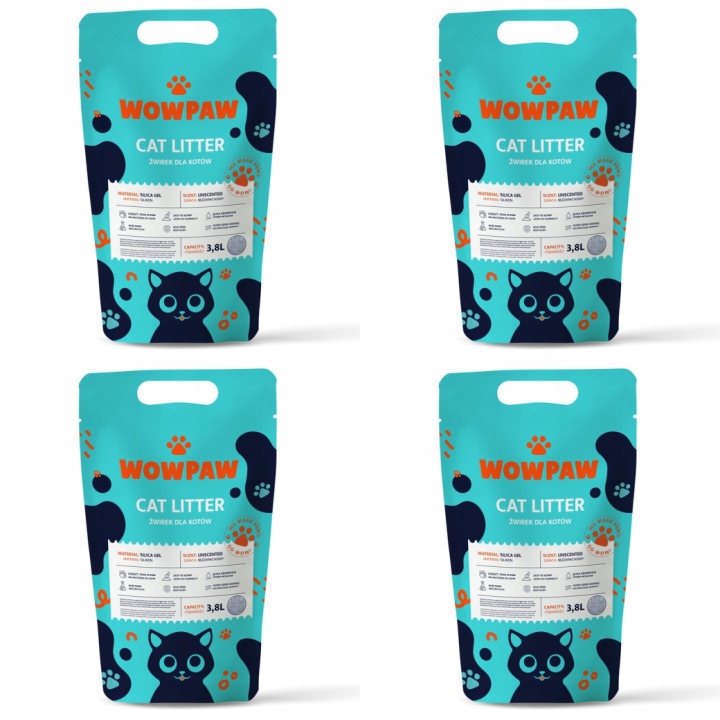 Levně Silikonové Stelivo Bez Zápachu 3,8 L Wowpaw x 4 Kusy