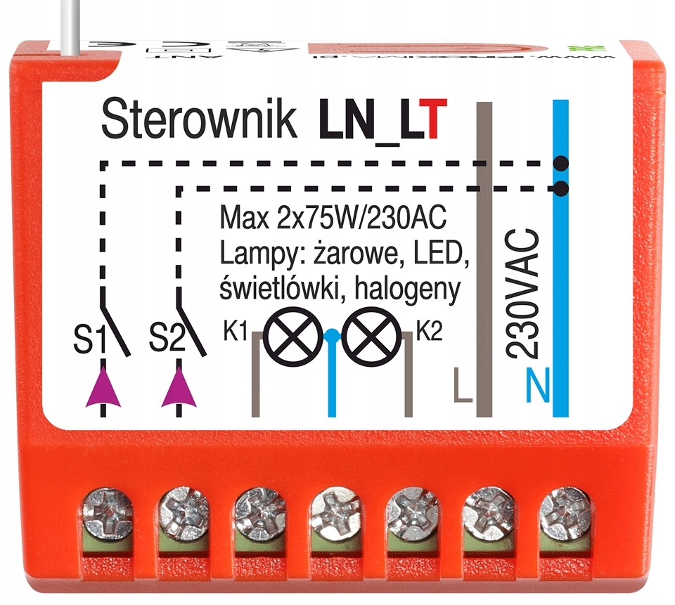 Led ovládač osvetlenia Ln-lt 230V pre diaľkové ovládače Nice Flor 2 náhradné kanály