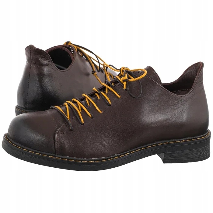 Dámské kožené polobotky Artiker Hnědé 59C2480 Brown