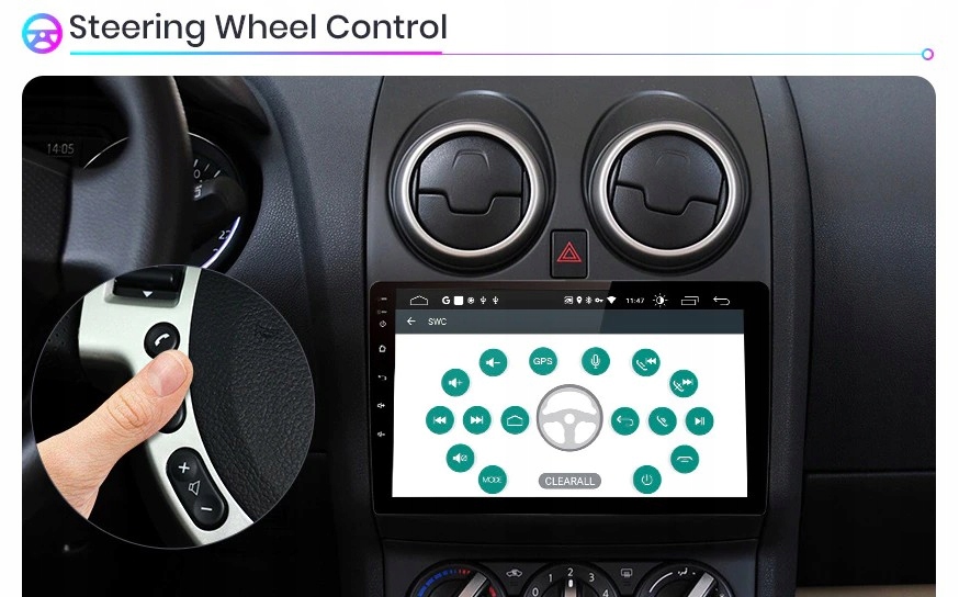 Radio Android 12 4/64Gb GPS Nissan Qashqai LTE SIM Rodzaj akcesoryjny