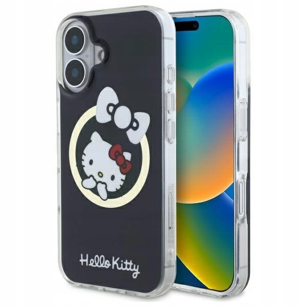 Hello Kitty HKHMP16SHFLBK iPhone 16 6,1"czarny/black hardcase IML Fun