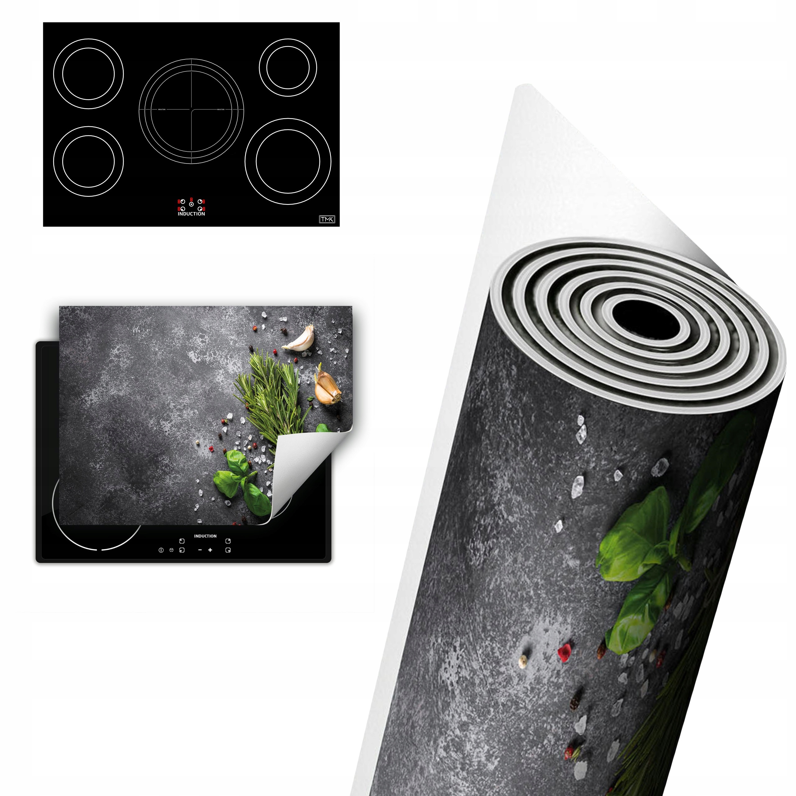 Vinylová Ochrana Na Indukci Pracovní Deska 80x52 břidlice koření