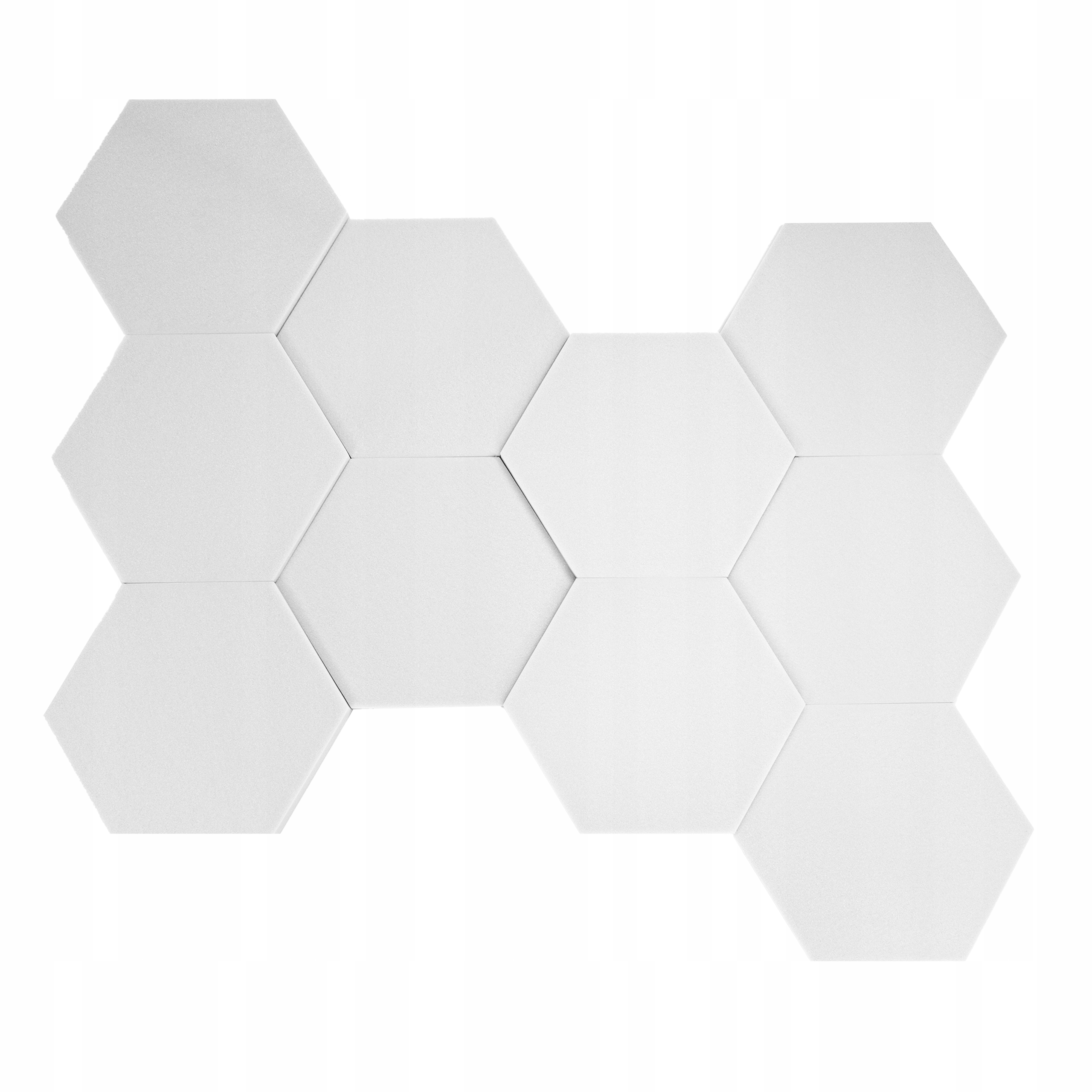 Šesťhranné akustické panely Hexagon svetlošedé, dve hrúbky bez lepidla