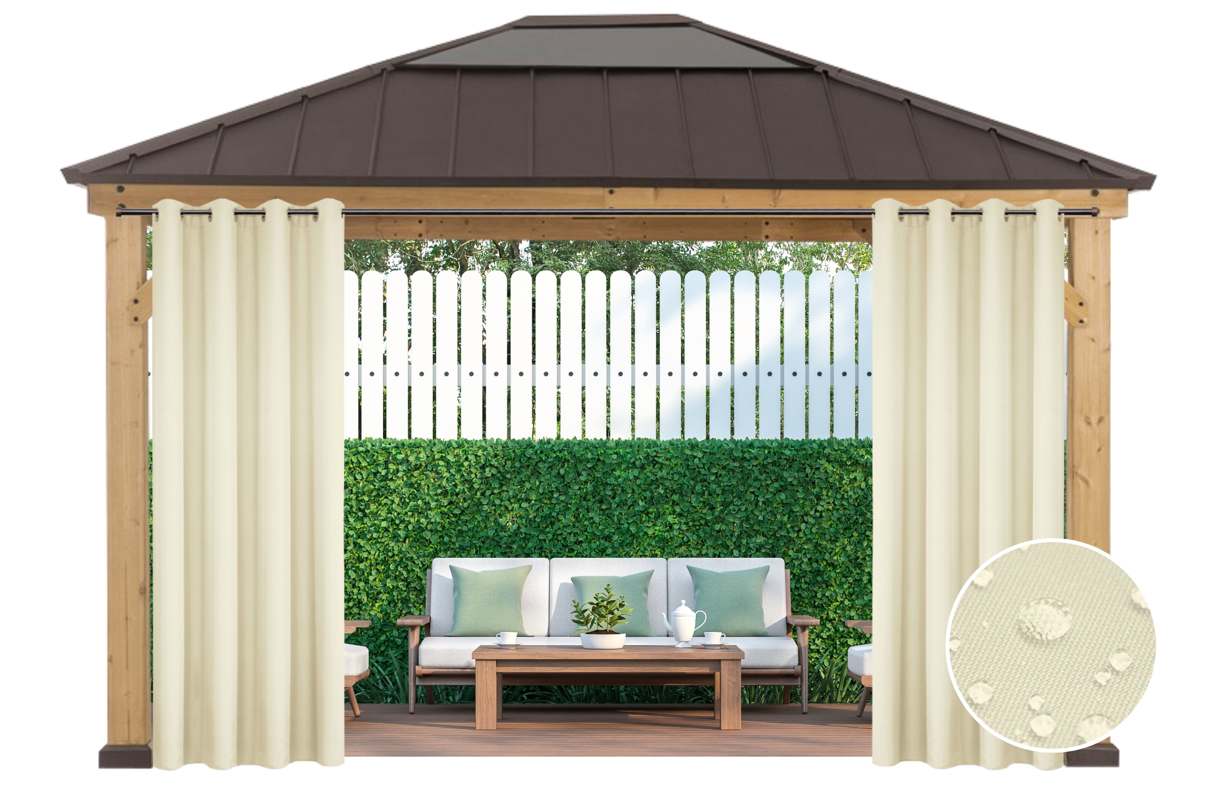 ZASŁONA WODOODPORNA 155x240 NA TARAS OGRODOWA