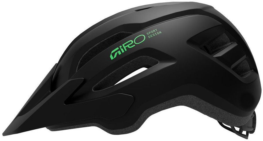 Dětská cyklistická přilba Giro Fixture II matt black/vivid zelená 50-57 cm Mtb
