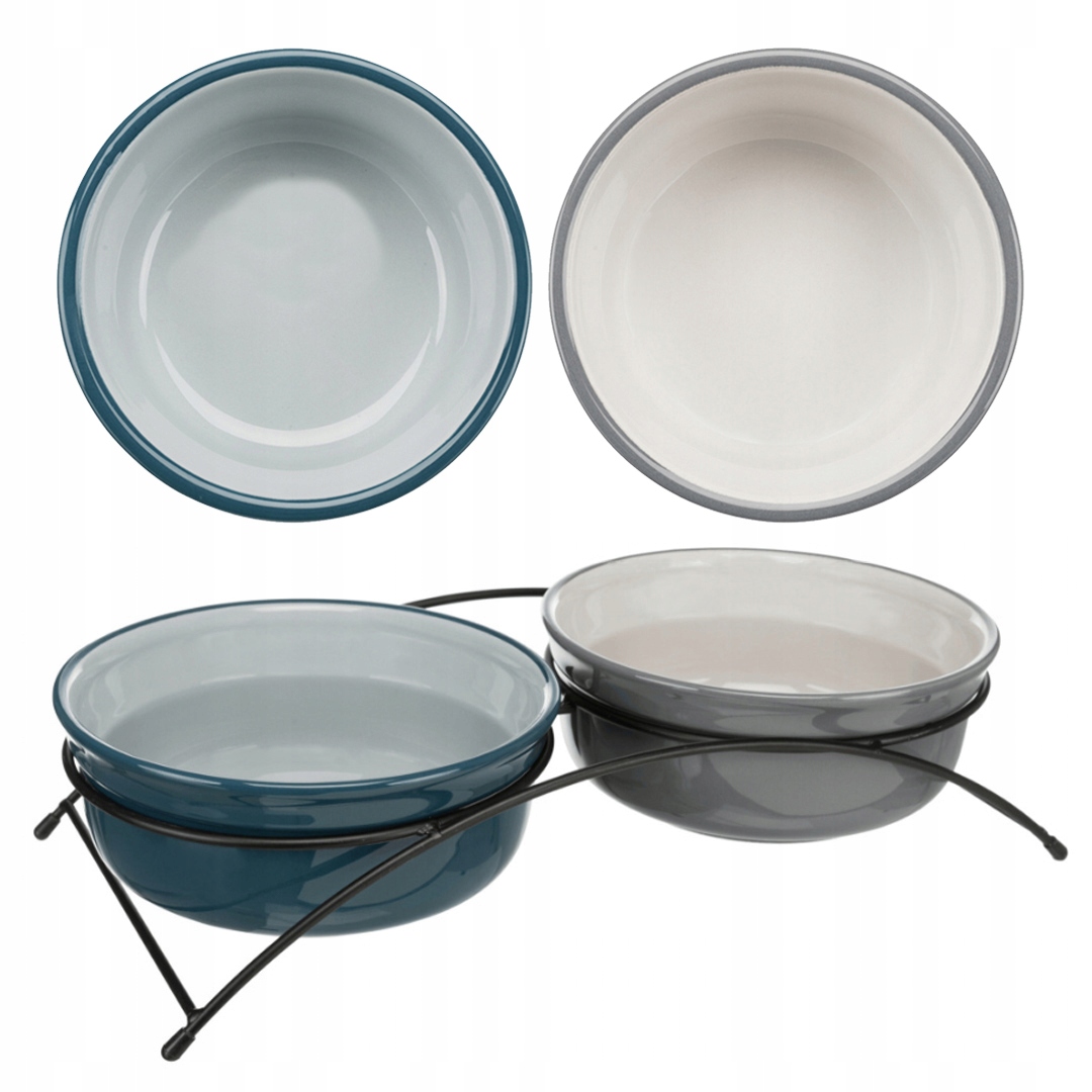 Miski Dla Psa Ceramiczne Ze Stelażem Na Stojaku Ciężkie Trixie 2x1.6L/20cm
