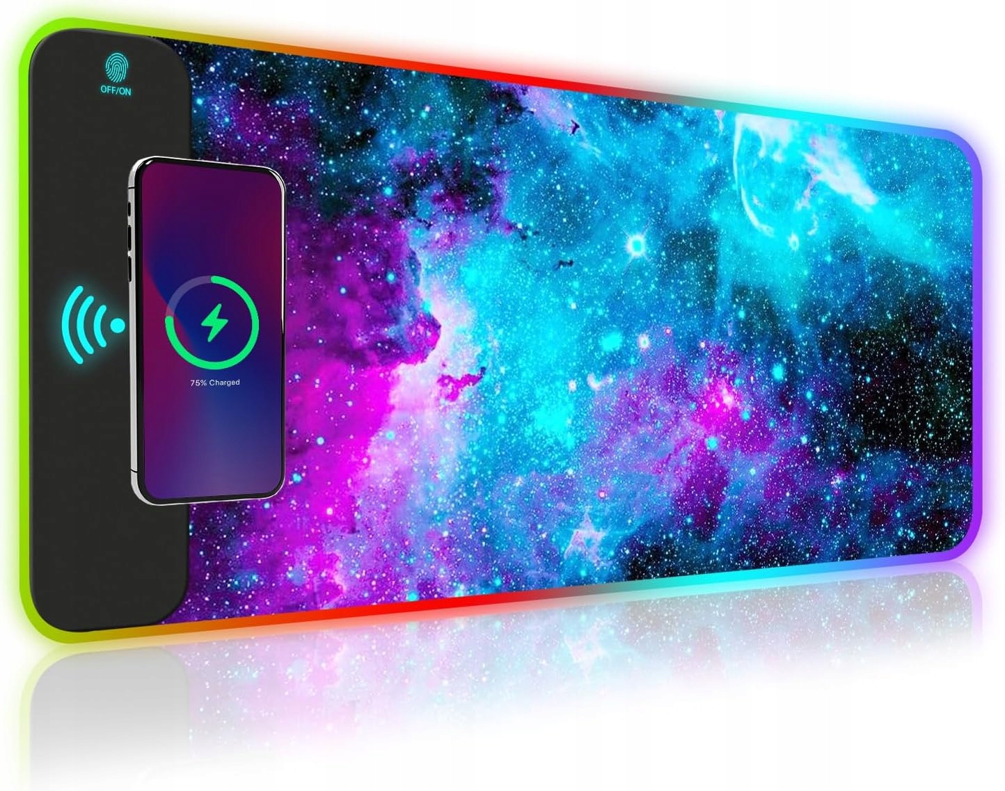 Podkładka Gamingowa Rgb z Ładowaniem Bezprzewodowym Qi 15W Czarna